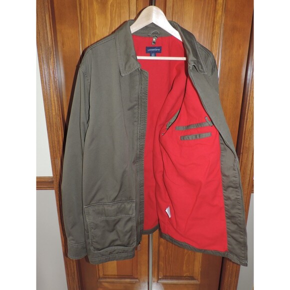 Lands' End Cotton Canvas Lined Zip Coat Jacket Mens Size LT 42 - 44 - Picture 3 of 6